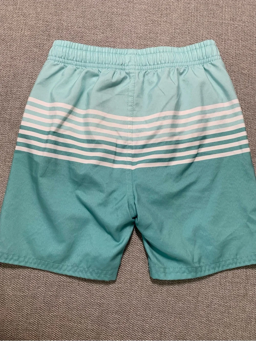Kids Aqua Stripe Swim Shorts - Turquoise